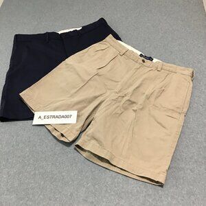 POLO RALPH LAUREN CLASSIC GOLF LOT 2 SHORTS PLEATED NAVY/KAKI  - Size 36